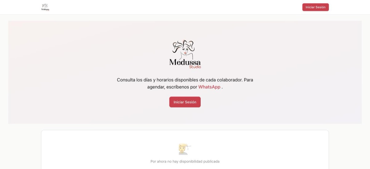 Captura del sitio de Medussa Studio